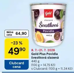 Tesco Gold Plus Povidla švestková slazená nabídka