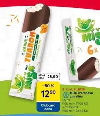 Tesco Míša Tvarohová zmrzlina nabídka
