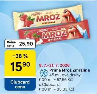 Tesco Prima Mrož Zmrzlina nabídka