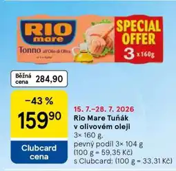 Tesco Rio Mare Tuňák v olivovém oleji nabídka