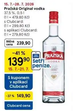 Tesco Pražská Original vodka nabídka