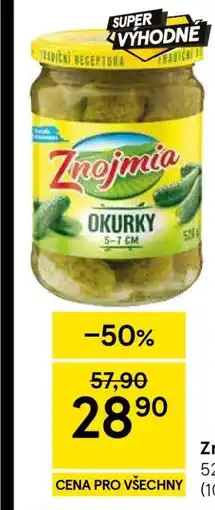 Tesco Znojmia Okurky nabídka