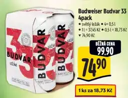 Albert Budweiser Budvar 33 4pack nabídka