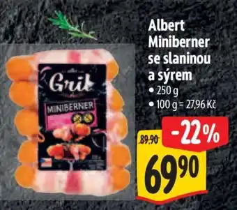 Albert Albert Miniberner se slaninou a sýrem nabídka