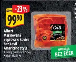 Albert Albert Marinovaná vepřová krkovice bez kosti Americano style nabídka