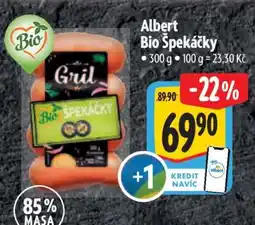 Albert Albert Bio Špekáčky nabídka