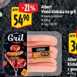Albert Albert Vinná klobása na gril nabídka