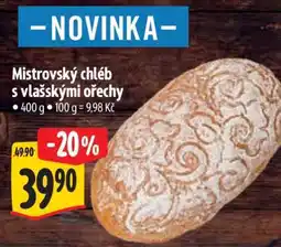 Albert Mistrovský chléb s vlašskými ořechy nabídka
