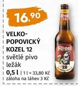 Terno VELKOPOPOVICKÝ KOZEL 12 světlé pivo ležák nabídka