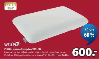 JYSK WELLPUR Polštář z paměťové pěny VIGLEN nabídka