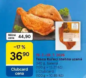 Tesco Tesco Kuřecí stehna uzená, 340 g, balená nabídka