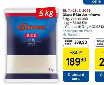 Tesco Giana Rýže Jasmínová, 5 kg, více druhů nabídka
