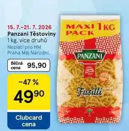 Tesco Panzani Těstoviny, 1 kg, více druhů nabídka