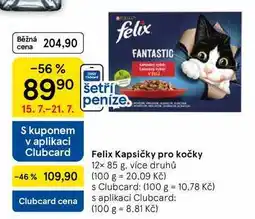 Tesco Felix Kapsičky pro kočky, 12× nabídka