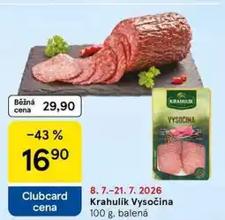Tesco Krahulík Vysočina, 100 g, balená nabídka