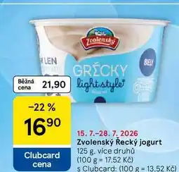 Tesco Zvolenský Řecký jogurt, 125 g, více druhů nabídka