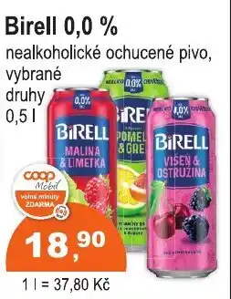 COOP DISKONT Birell 0,0% nealkoholické ochucené pivo nabídka