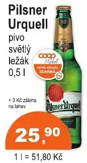 COOP DISKONT Pilsner Urquell pivo světlý ležák nabídka