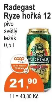 COOP DISKONT Radegast Ryze hořká 12 nabídka