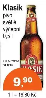COOP DISKONT Klasik pivo světlé výčepní nabídka