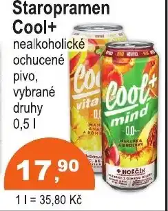 COOP DISKONT Staropramen Cool+ nealkoholické ochucené pivo nabídka