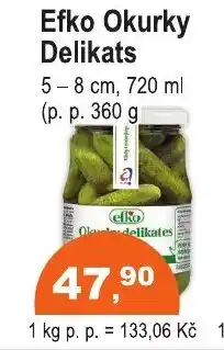COOP DISKONT Efko Okurky Delikats nabídka