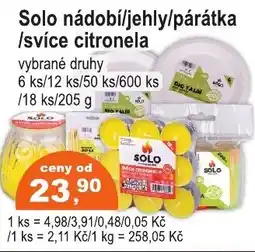 COOP DISKONT Solo nádobí/jehly/párátka /svíce citronela nabídka