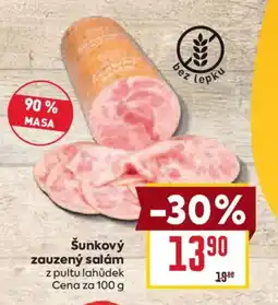 Billa Šunkový zauzený salám z pultu lahůdek nabídka
