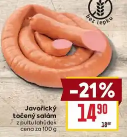 Billa Javořický točený salám nabídka