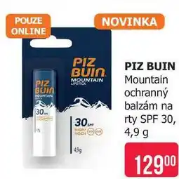 Teta PIZ BUIN Mountain ochranný balzám na 30SPF rty SPF 30 nabídka