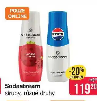 Teta Sodastream sirupy, různé druhy nabídka