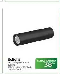 Tamda Foods Solight LED nabijeci kapesni svitilna 120lm Li-Ion USB hlinik nabídka