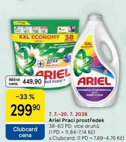 Tesco Ariel Prací prostředek, 38-63 PD, více druhů nabídka