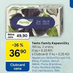 Tesco Tento Family Kapesníčky, 150 ks, 2 vrstvy nabídka