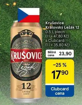 Tesco Krušovice Královský ležák 12, 0.5 l, plech nabídka