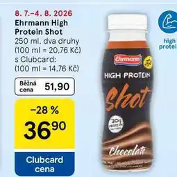 Tesco Ehrmann High Protein Shot, 250 ml, dva druhy nabídka