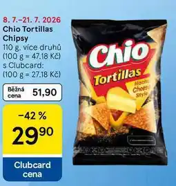 Tesco Chio Tortillas Chipsy, 110 g, více druhů nabídka