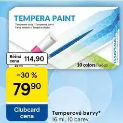 Tesco Temperové barvy, 16 ml, 10 barev nabídka
