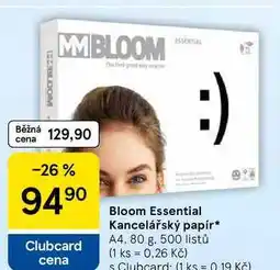 Tesco Bloom Essential Kancelářský papír, A4, 80 g, 500 listů nabídka