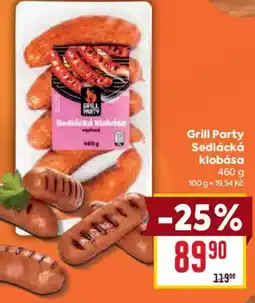 Billa Grill Party Sedlácká klobása nabídka