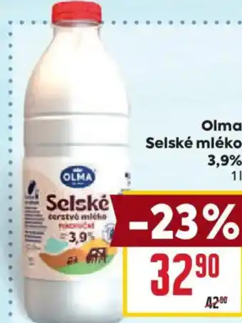 Billa Olma Selské mléko 3,9% nabídka