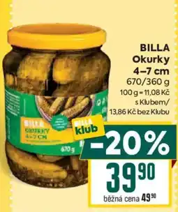 Billa BILLA Okurky 4-7 cm nabídka