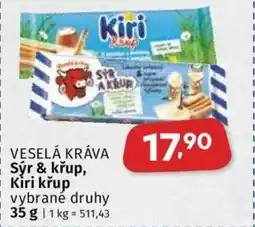 Coop VESELÁ KRÁVA Sýr & křup, Kiri křup nabídka