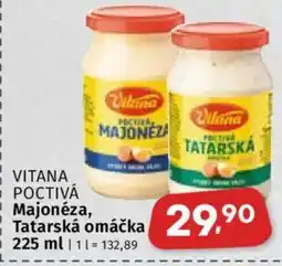 Coop VITANA POCTIVÁ Majonéza, Tatarská omáčka nabídka