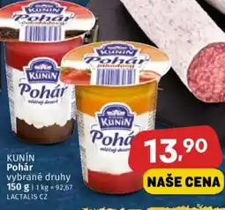 Coop KUNÍN Pohár nabídka