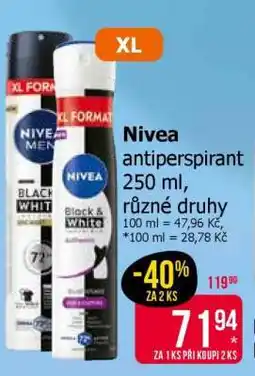 Teta Nivea antiperspirant 250 ml, různé druhy nabídka