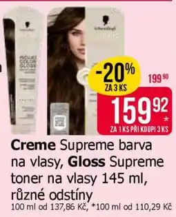 Teta Creme Supreme barva na vlasy, Gloss Supreme toner na vlasy nabídka
