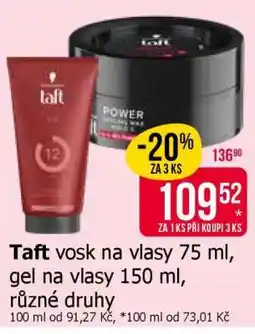 Teta Taft vosk na vlasy 75 ml, gel na vlasy 150 ml nabídka
