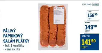 Makro PÁLIVÝ PAPRIKOVÝ SALÁM PLÁTKY nabídka