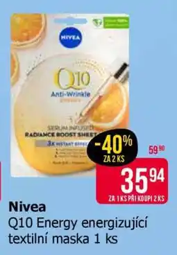 Teta Nivea Q10 Energy energizující textilní maska 1 ks nabídka